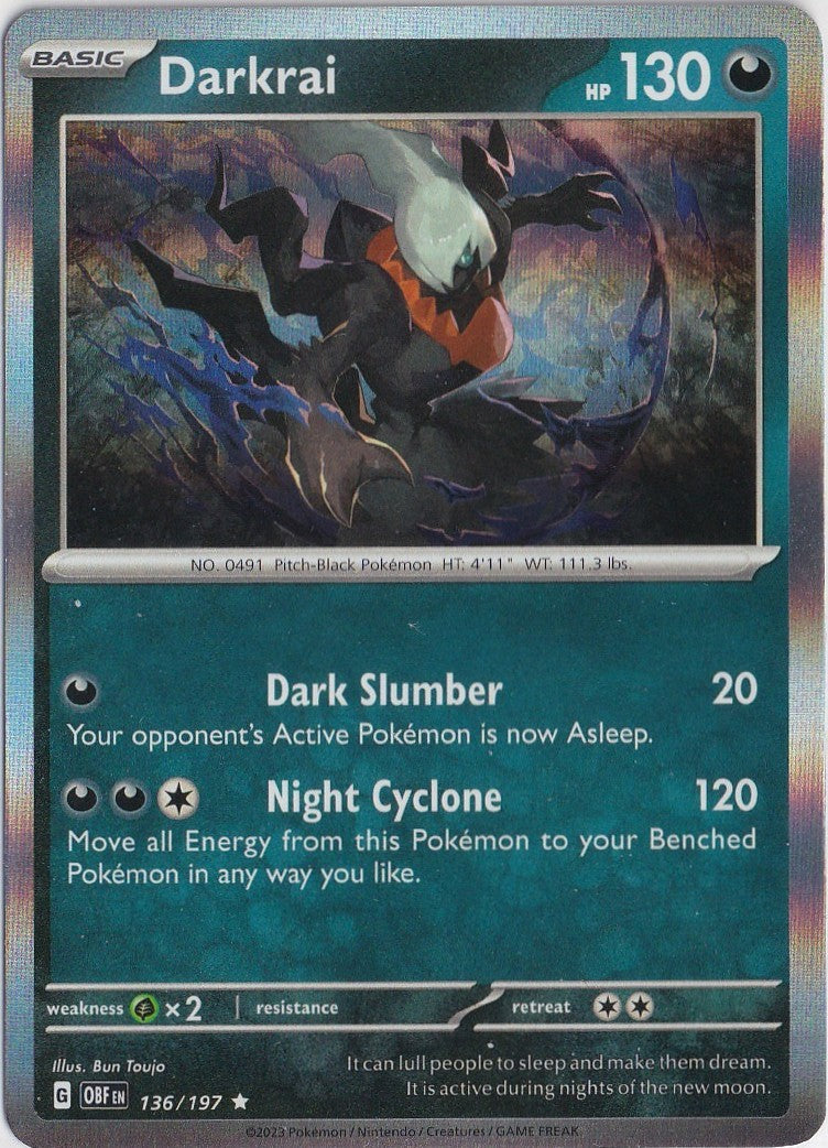 Darkrai 136/197 Sv03: Obsidian Flames Holo