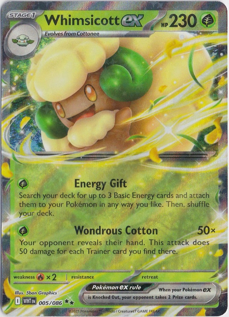 Whimsicott ex 005/086 Sv: White Flare Holo